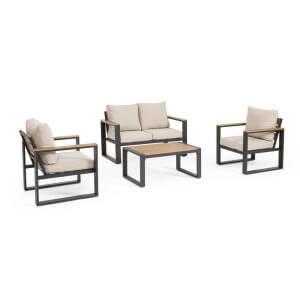 Set salotto 4 posti in alluminio con cuscini - TALVION