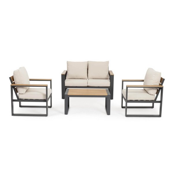 Set salotto 4 posti in alluminio con cuscini – TALVION