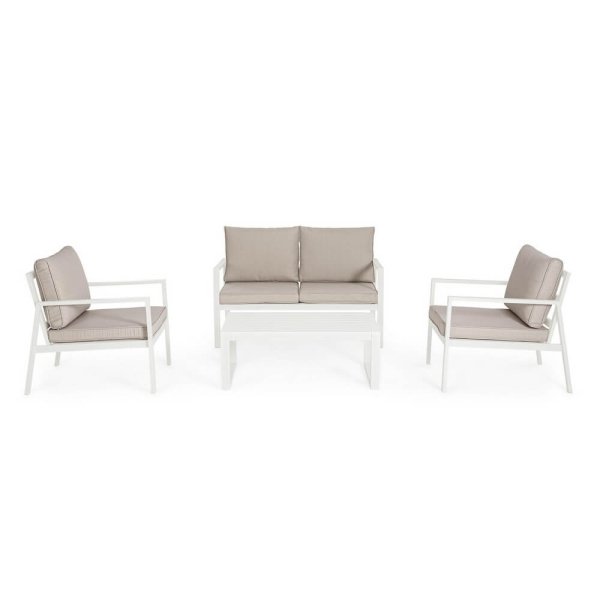 Set salotto 4 posti in alluminio con cuscini – SIERRAH