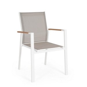 Sedia con braccioli bianco (4 Pezzi) - ISKIEL
