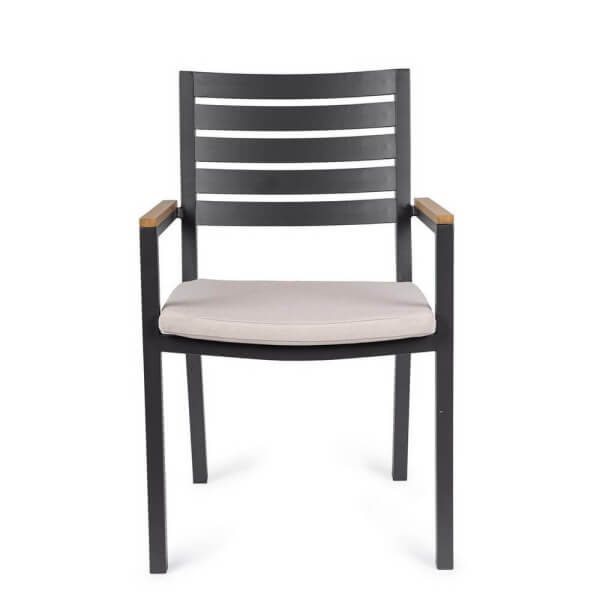 Sedia da giardino con braccioli e cuscino (4 Pezzi) – CARMEYA