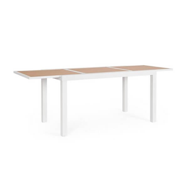 Tavolo Allungabile Alluminio Bianco Moderno da Esterno 140–210 - HALVORN