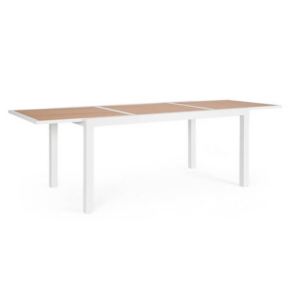 Tavolo Allungabile Alluminio Bianco Moderno da Esterno 160-240 - HALVORN