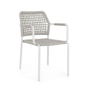 Sedia con braccioli colore bianco (4 Pezzi) - LIOREN