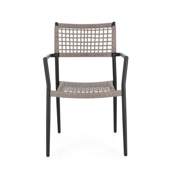 Sedia con braccioli colore antracite e khaki (4 Pezzi) – CAELIS