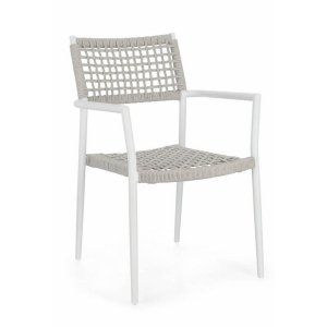 Sedia con braccioli colore bianco (4 Pezzi) - CAELIS