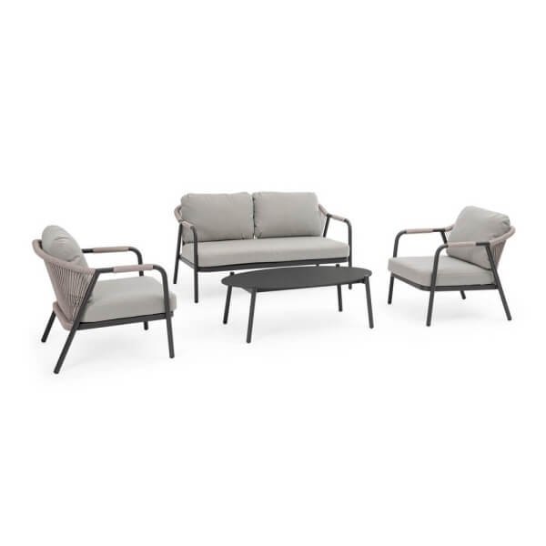 Set salotto 4 posti in alluminio con cuscini - VERALIS