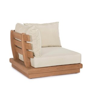 Poltrona angolare da giardino con cuscino - SERELIS