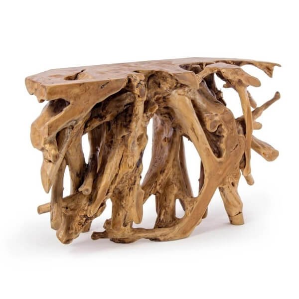 Consolle di design in vera radice di teak cm 120X40 - ROSE