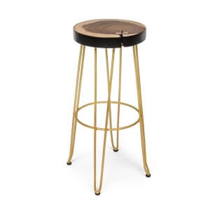 Sgabello Bar con seduta in legno - ELSPETH