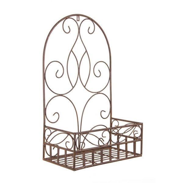 Porta Fiore Parete rettangolare Marrone L (4 Pezzi) - EMMA