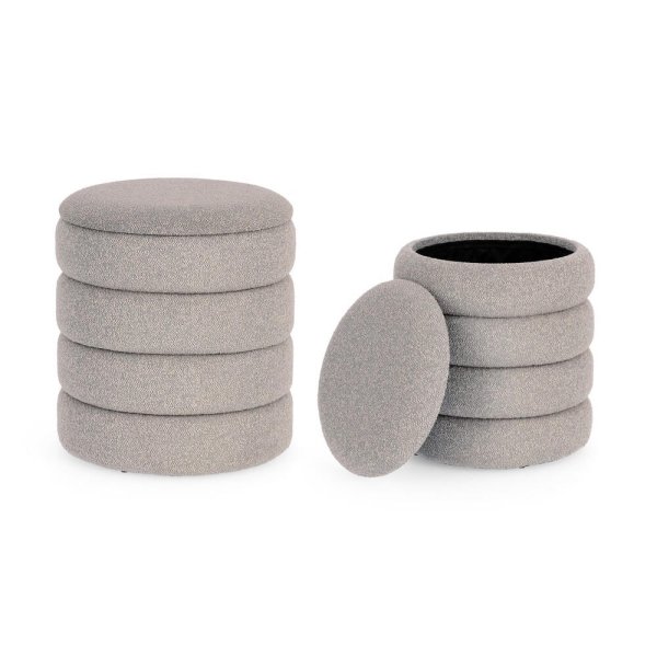 Set 2 Pouf Contenitore Gr Ch Boucle’ – JACKSON