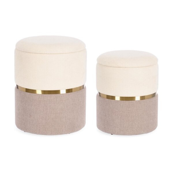 Set 2 Pouf Contenitore - WHITE