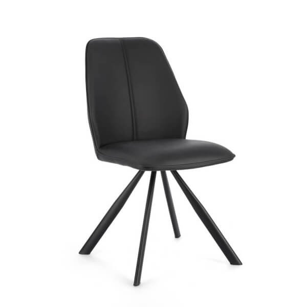 Sedia in ecopelle moderna (4 Pezzi) - LEO - Nero