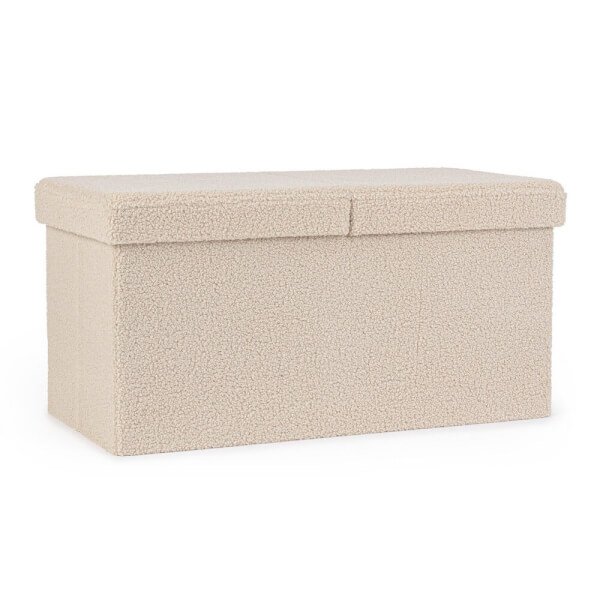 Pouf ContenitorePieg. Ret Boucle Beige (2 Pezzi) - MARTIN