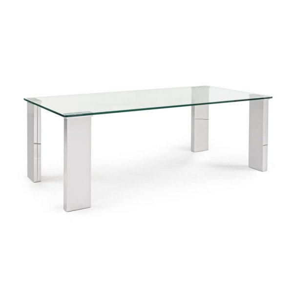 Tavolino moderno con piano in vetro 120X60 - FELIX