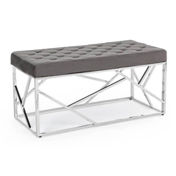 Panca Velluto Grigia 97X44 - GAVIN