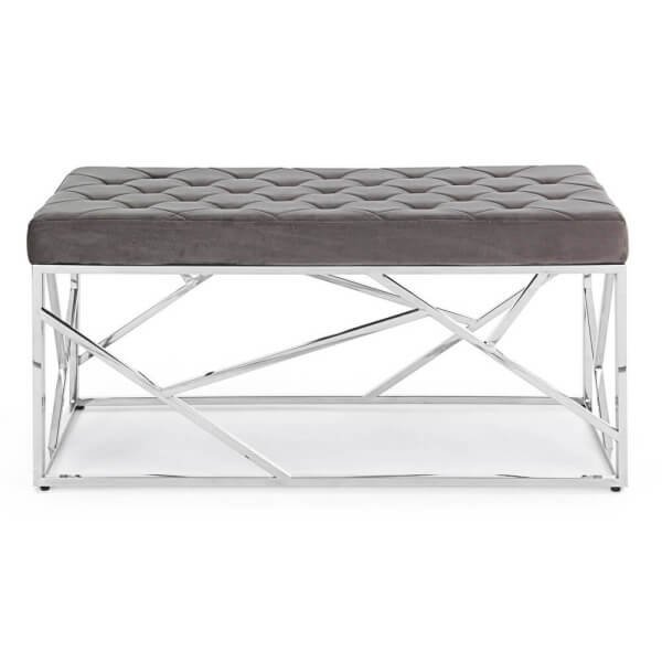 Panca Velluto Grigia 97X44 – GAVIN