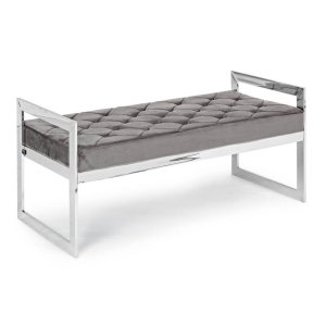 Panca Velluto Grigia 97X44 - HELEN