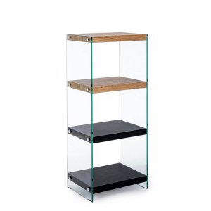 Libreria 4 piani Wood nera - SARA