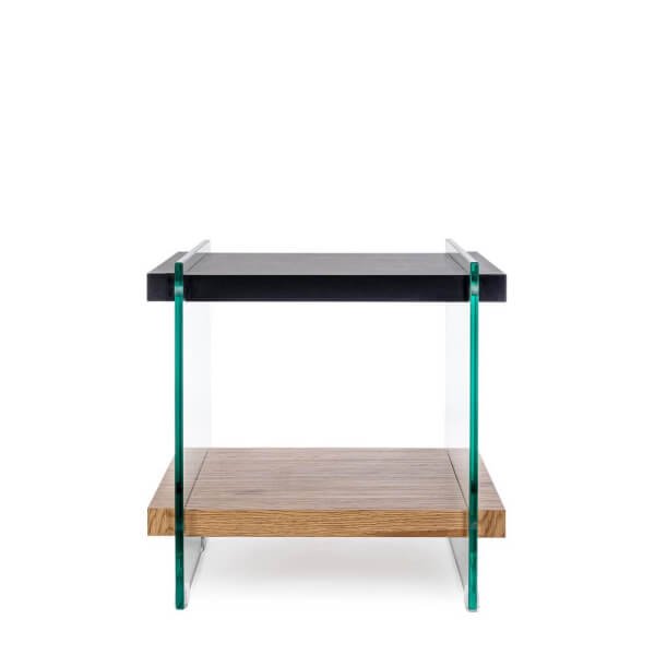 Tavolino 2 piani Wood nera 50X50 – SARA