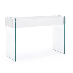 Consolle 2 cassetti Wood Bianca 110X40 - SARA