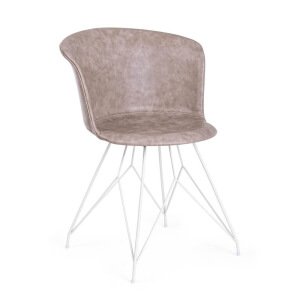 Sedia Bianca in Ecopelle Vintage (2 Pezzi) - IONA