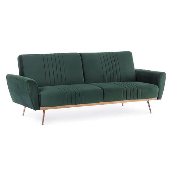 Divano Letto Velluto Verde Scuro - JACK