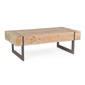 Tavolino industrial in legno e acciaio 120X60 - THEO