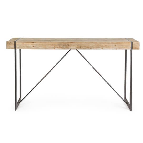 Tavolo Bar industrial in legno e acciaio 200X50 – THEO