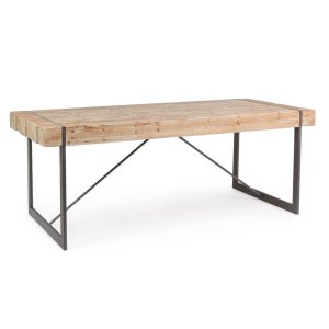 Tavolo industrial in legno e acciaio 200X90 - THEO