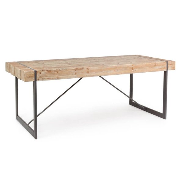 Tavolo industrial in legno e acciaio 200X90 - THEO