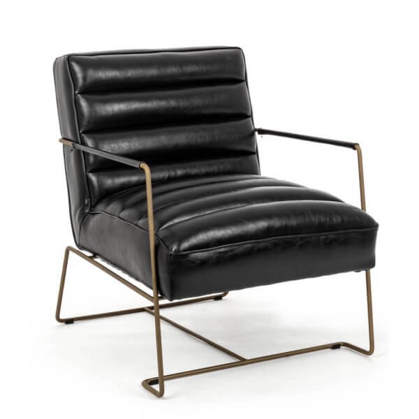 Poltrona moderna in ecopelle - GRANT - Nero
