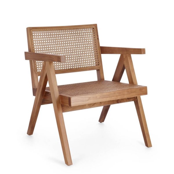 Poltrona con braccioli in legno di teak - ELOISE