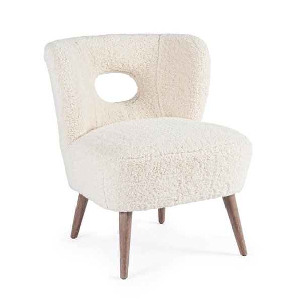 Poltrona scandinava di design bianca - CARMEN