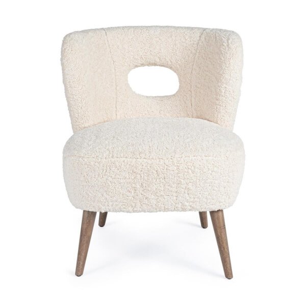 Poltrona scandinava di design bianca – CARMEN