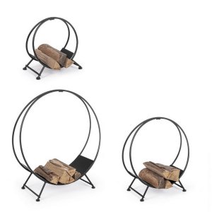 Braciere porta legna nero 70x38H - ARVEN