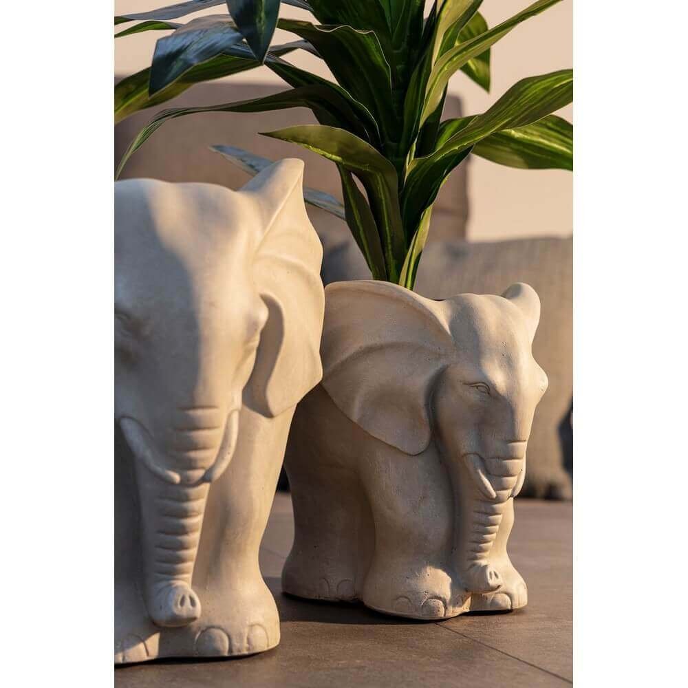 Set 2 Vasi da Giardino Elefante Grigio Stile Etnico – KOVAR