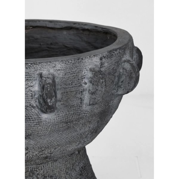 Vaso tondo bucchero grigio D39 – VELKAR