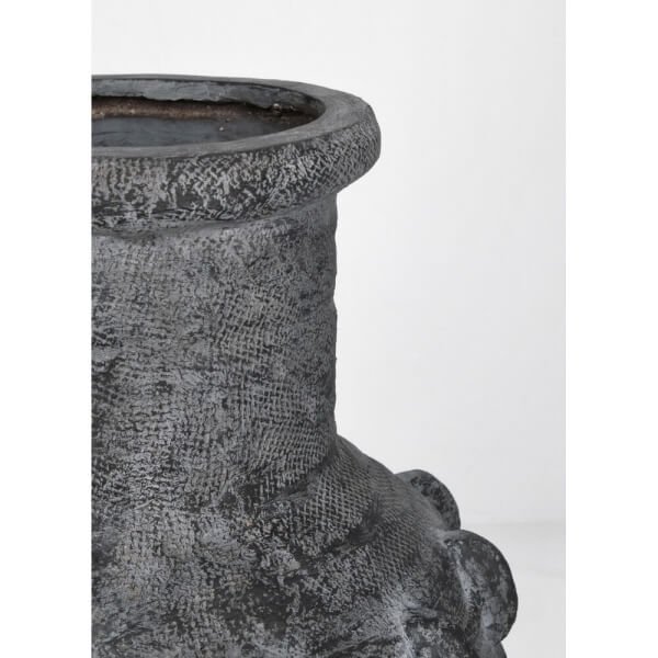 Vaso tondo bucchero grigio D37 – VELKAR
