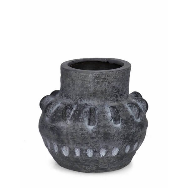 Vaso tondo bucchero grigio D32 - VELKAR