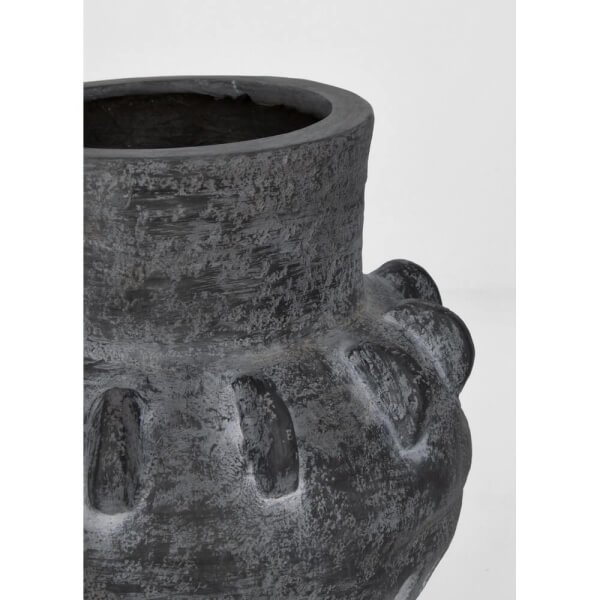 Vaso tondo bucchero grigio D32 – VELKAR