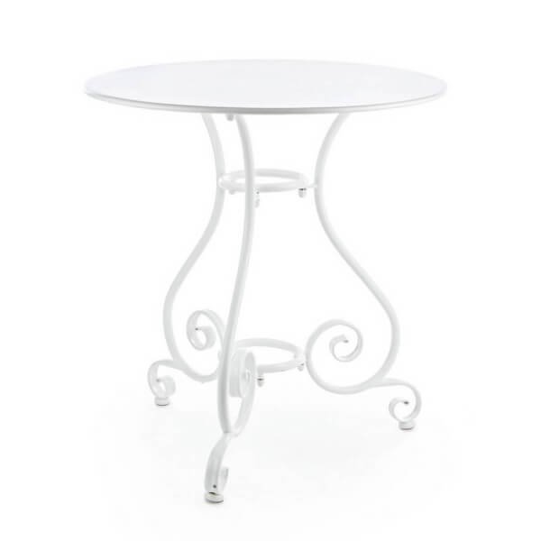 Tavolo da giardino rotondo - ELEGANT - Bianco, 70x70 cm