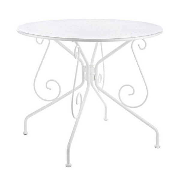 Tavolo da giardino rotondo - ELEGANT - Bianco, 90x90 cm