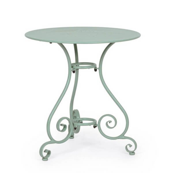 Tavolo da giardino rotondo - ELEGANT - Verde Acqua, 70x70 cm