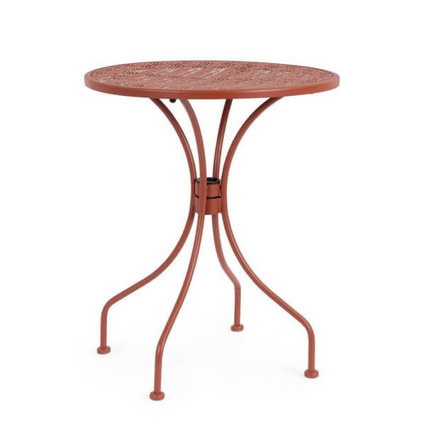 Tavolo da Giardino Acciaio Rosso Industriale 60 cm - MYRA