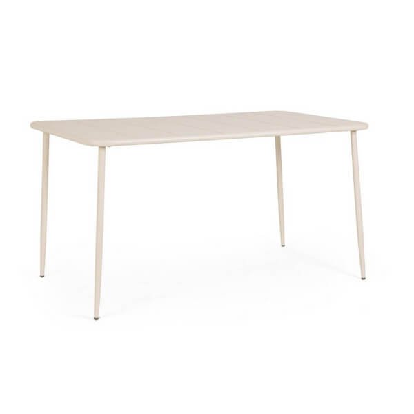 Tavolo da Giardino Acciaio Tortora Moderno 140x80 cm - THARNIS