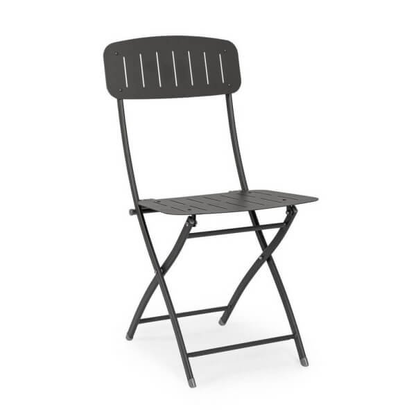 Sedia pieghevole antracite (2 Pezzi) - ZAMIRA
