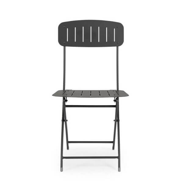 Sedia pieghevole antracite (2 Pezzi) – ZAMIRA