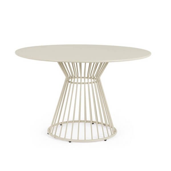 Tavolo Rotondo Acciaio Rosso Moderno da Esterno 120 cm - ORLI